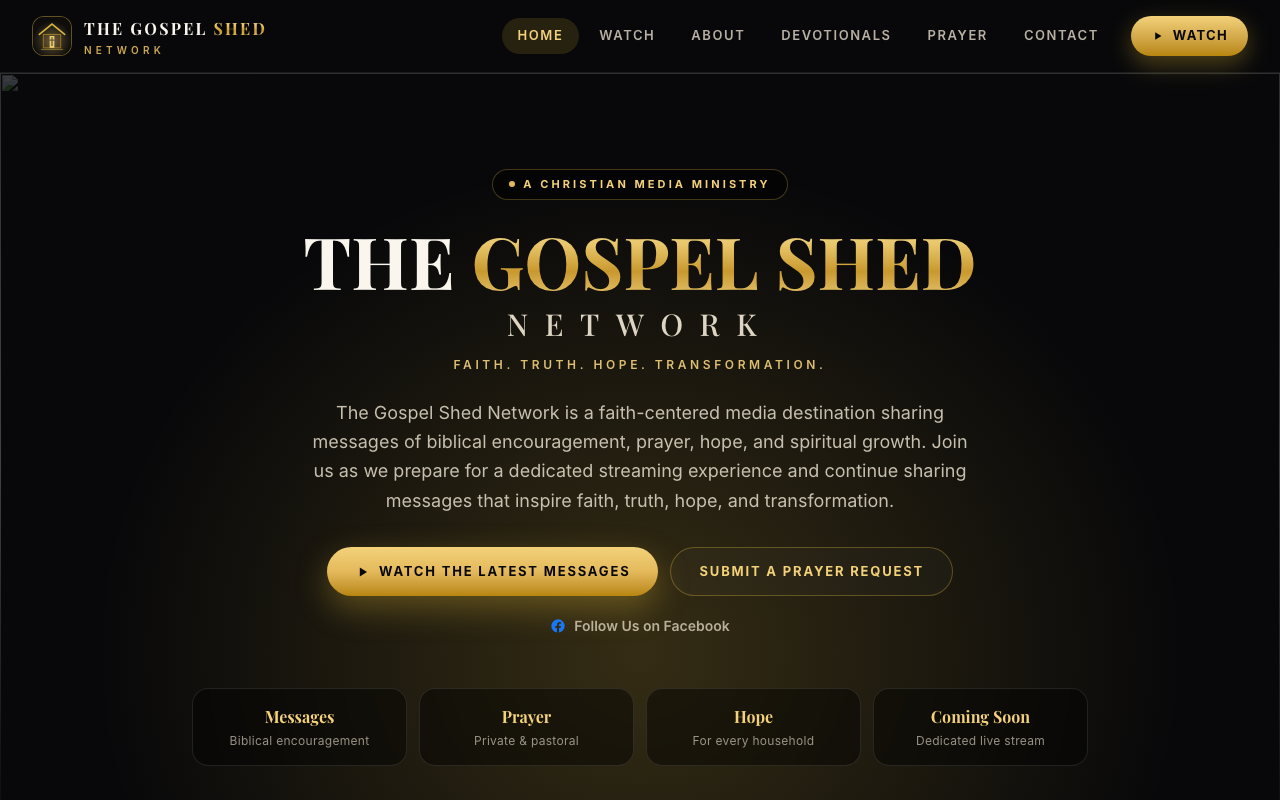 The Gospel Shed Network website